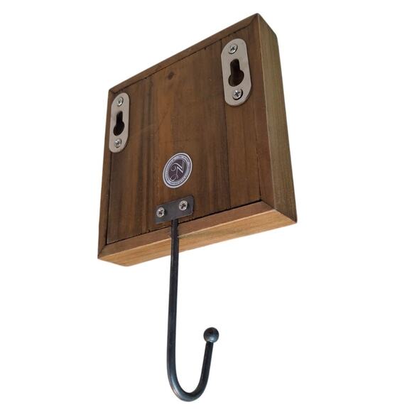 Lot of 3 New View Gifts & Accessories Rustic Wood Wall Hooks w Vinyl Label Area - Picture 3 of 5